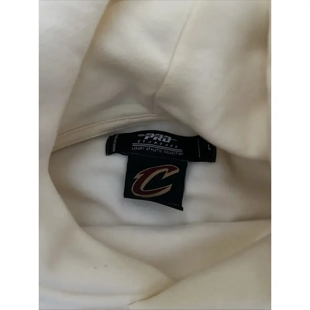 NBA CLEVELAND CAVALIERS NEUTRAL DROP SHOULDER MEN'S PULLOVER HOODI. Size Large - Picture 6 of 11